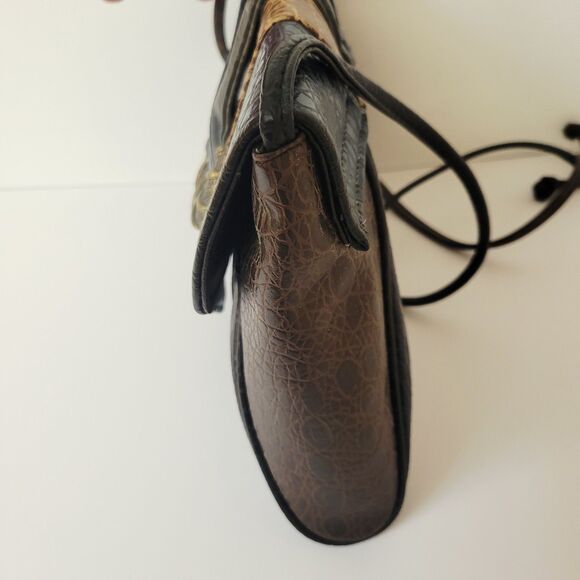 Vintage Rivage Patchwork  Exotic Frog Skin Design Crossbody/Shoulde - Picture 7 of 11